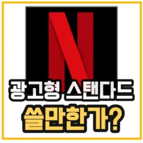 넷플릭스 광고형 스탠다드 후기를 설명하기 위해 넷플릭스 로고를 표시한 섬네일